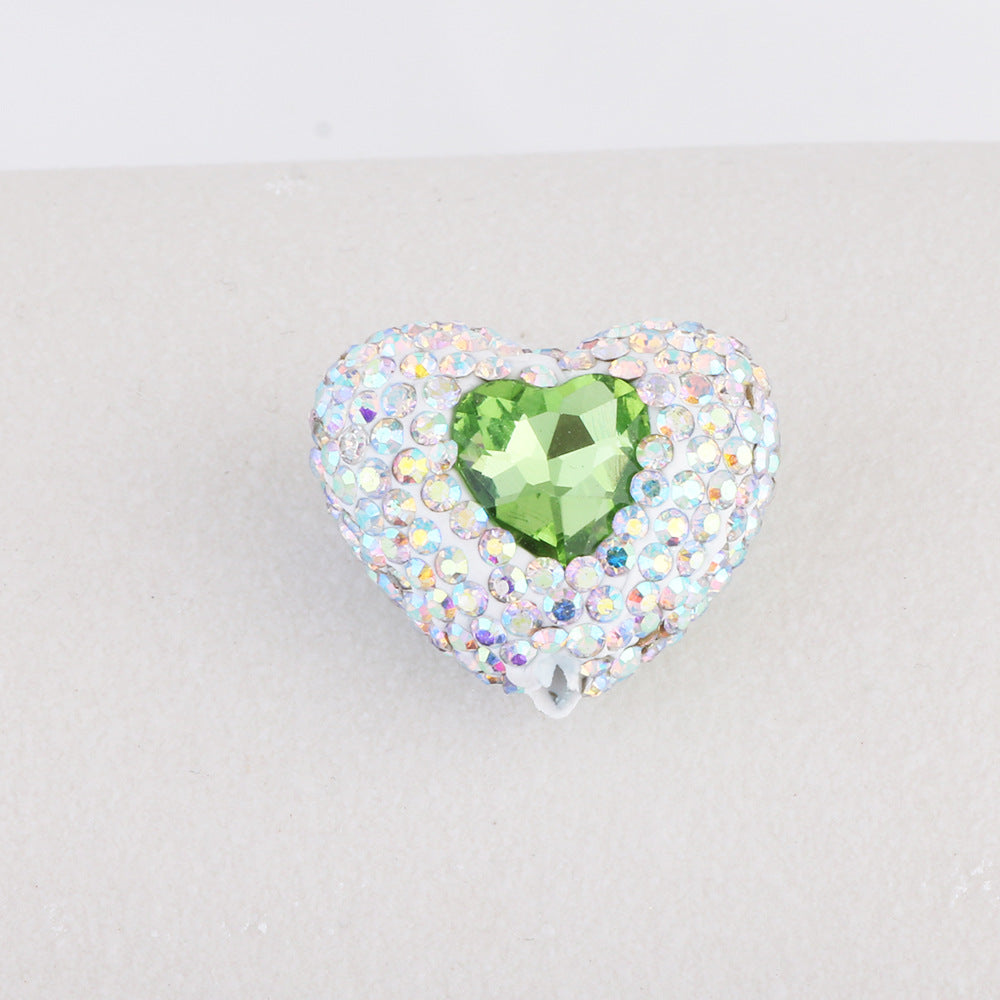 Wholesale 6PCS/Pack Love White Series Soft Pottery Diamond Ball Wearable Straight Hole Beads DIY Mobile Phone Keychain Necklace Accessories